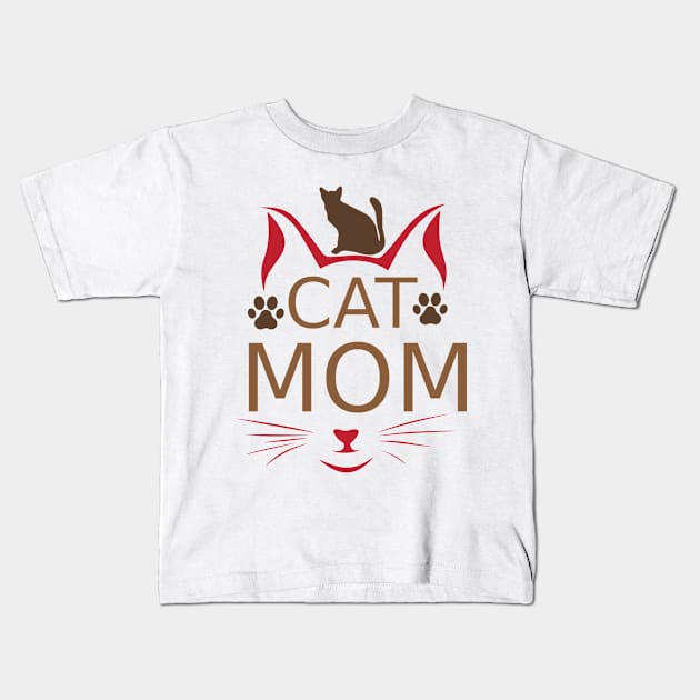 Cat Mom Kids T-Shirt by P-ashion Tee